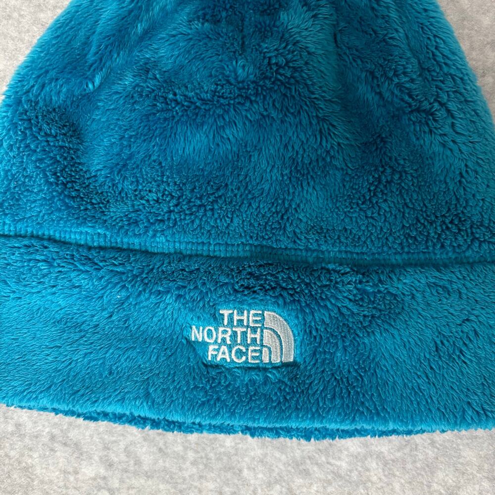 The North Face Kids Blue Fleece Fuzzy Youth Small Beanie Hat - Picture 2 of 5